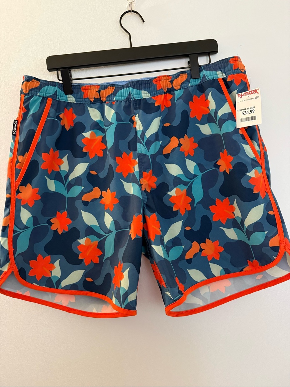 Bonobos Swim Trunks Floral Print 7” Inseam Mesh Brief Liner NWT Large